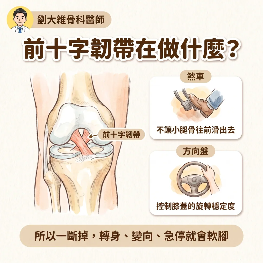 膝蓋「啪」一聲就腫起來？前十字韌帶撕裂：為什麼會受傷、什麼人需要開刀 衛教圖 2