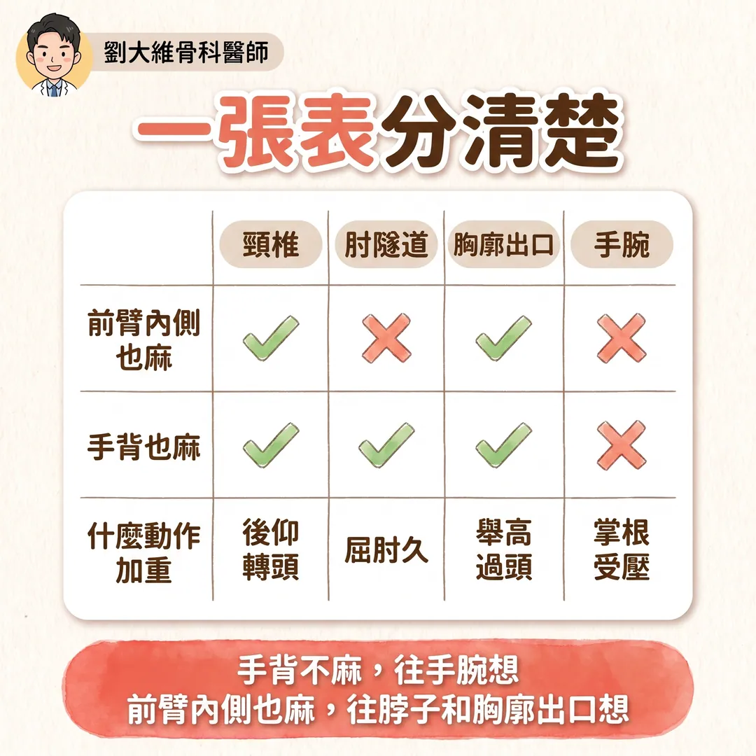 小指與無名指麻木的鑑別診斷 衛教圖 8