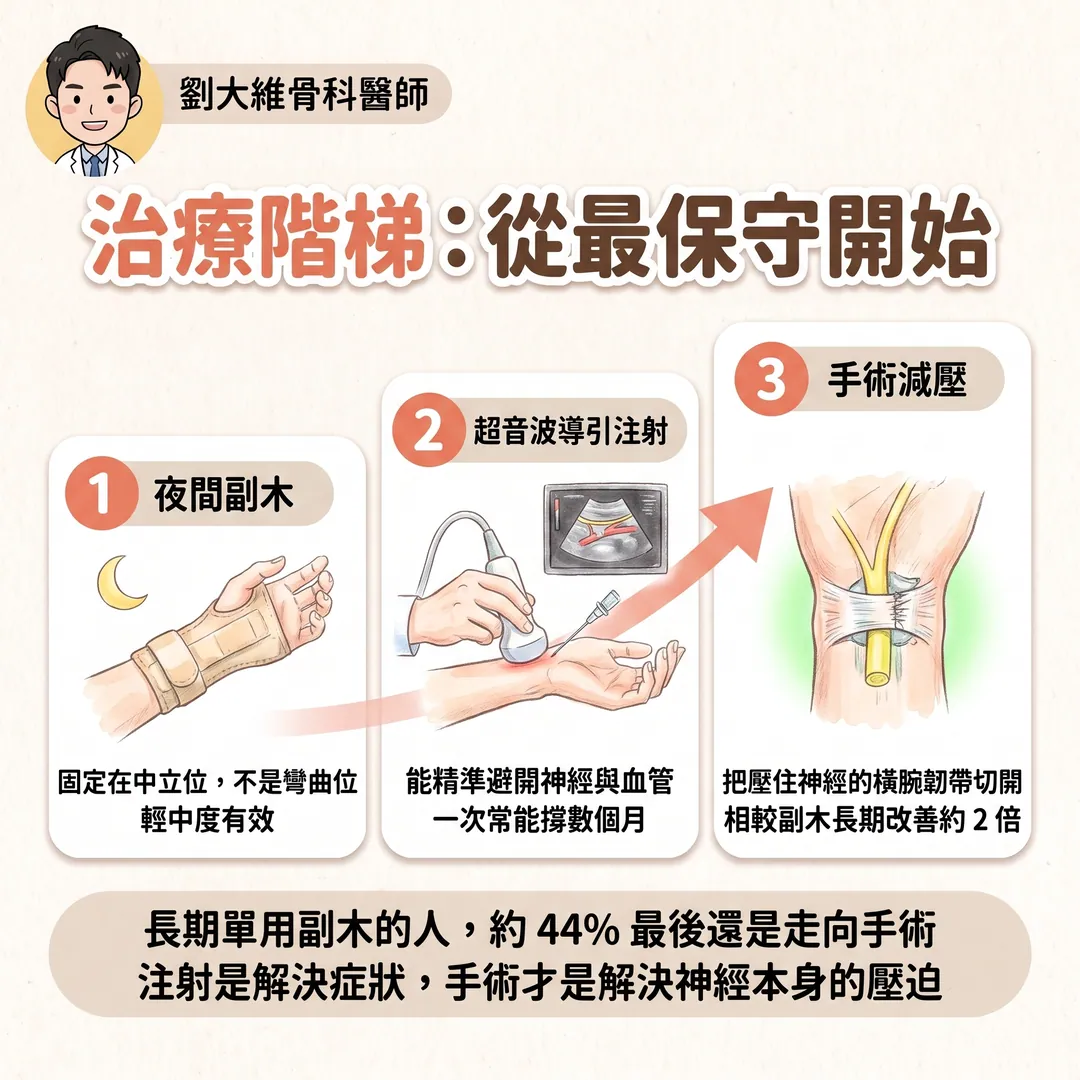 腕隧道症候群治療大全：從副木、注射到超音波導引微創神經鬆解 衛教圖 6