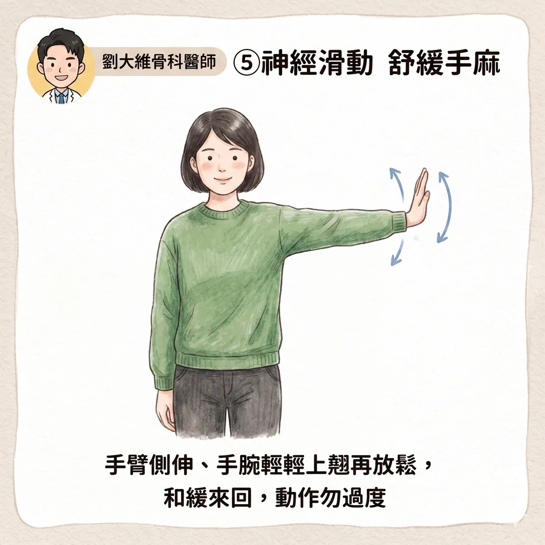 脖子痛、手麻到指尖？頸椎椎間盤突出的居家運動全攻略 衛教圖 8